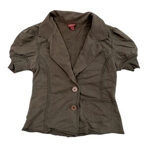 Mossimo Dark Taupe/Brown Short Sleeve Button Cardigan Sweater - Size Large